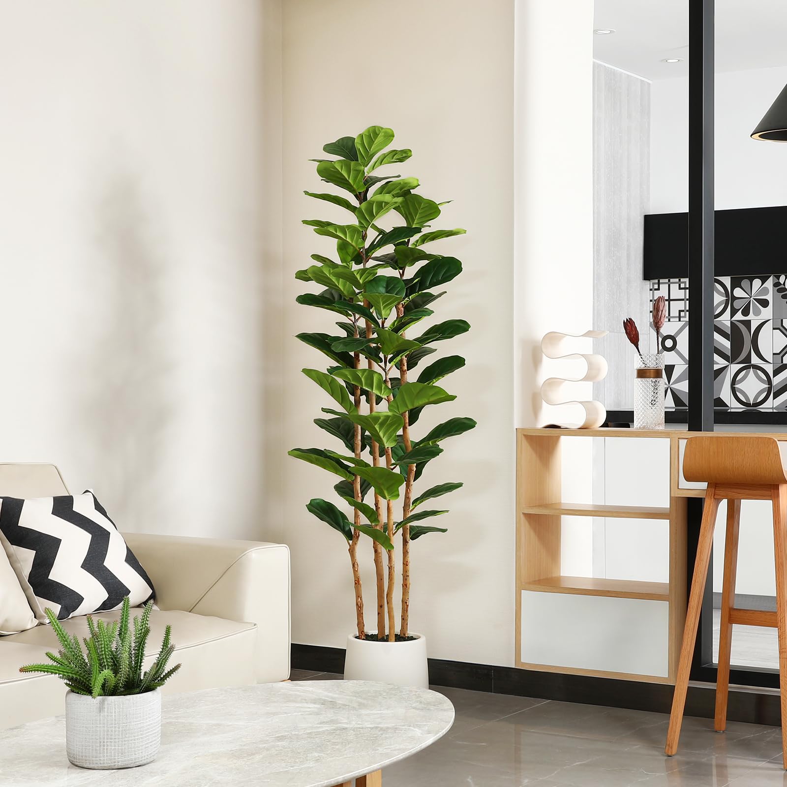 Beyaz Saksılı Yapay İncir Ağac - Ficus Lyrata Tree incelemesi ve fiyatı